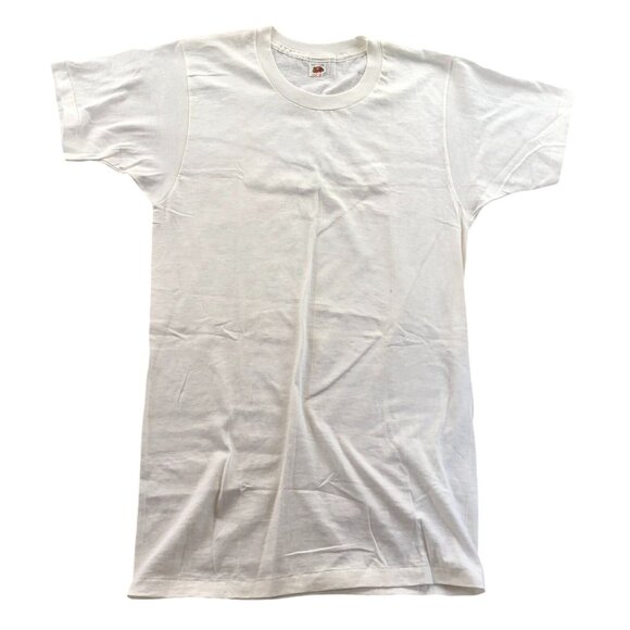 Fruit Of The Loom Mens Shirt Large Short Sleeve White Crew Neck Tee Classic - Picture 1 of 8